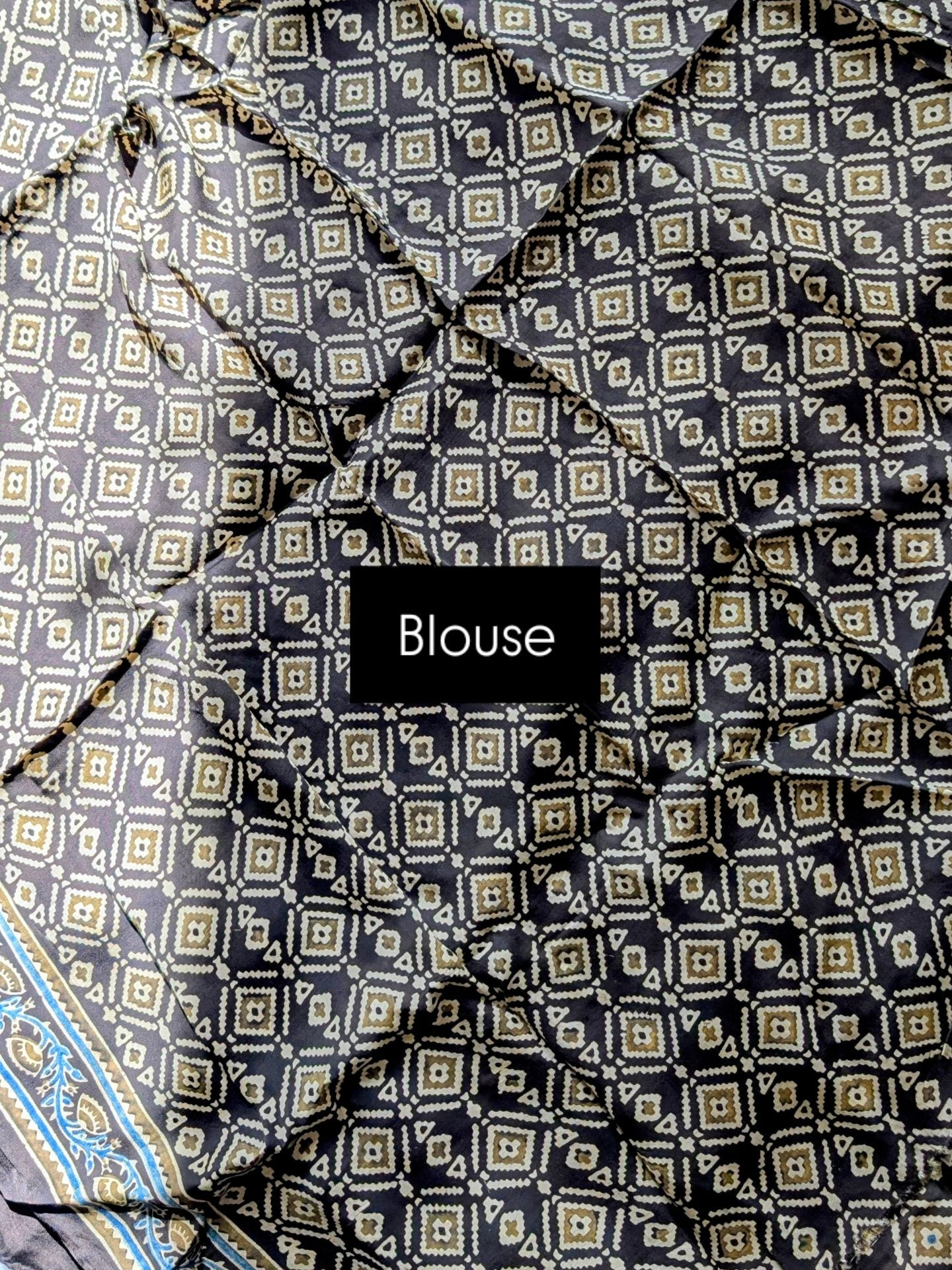 Brown Ajrakh Saree in Modal Silk - Hand Block Print and Naturally Dyed | TheRangBhoomi