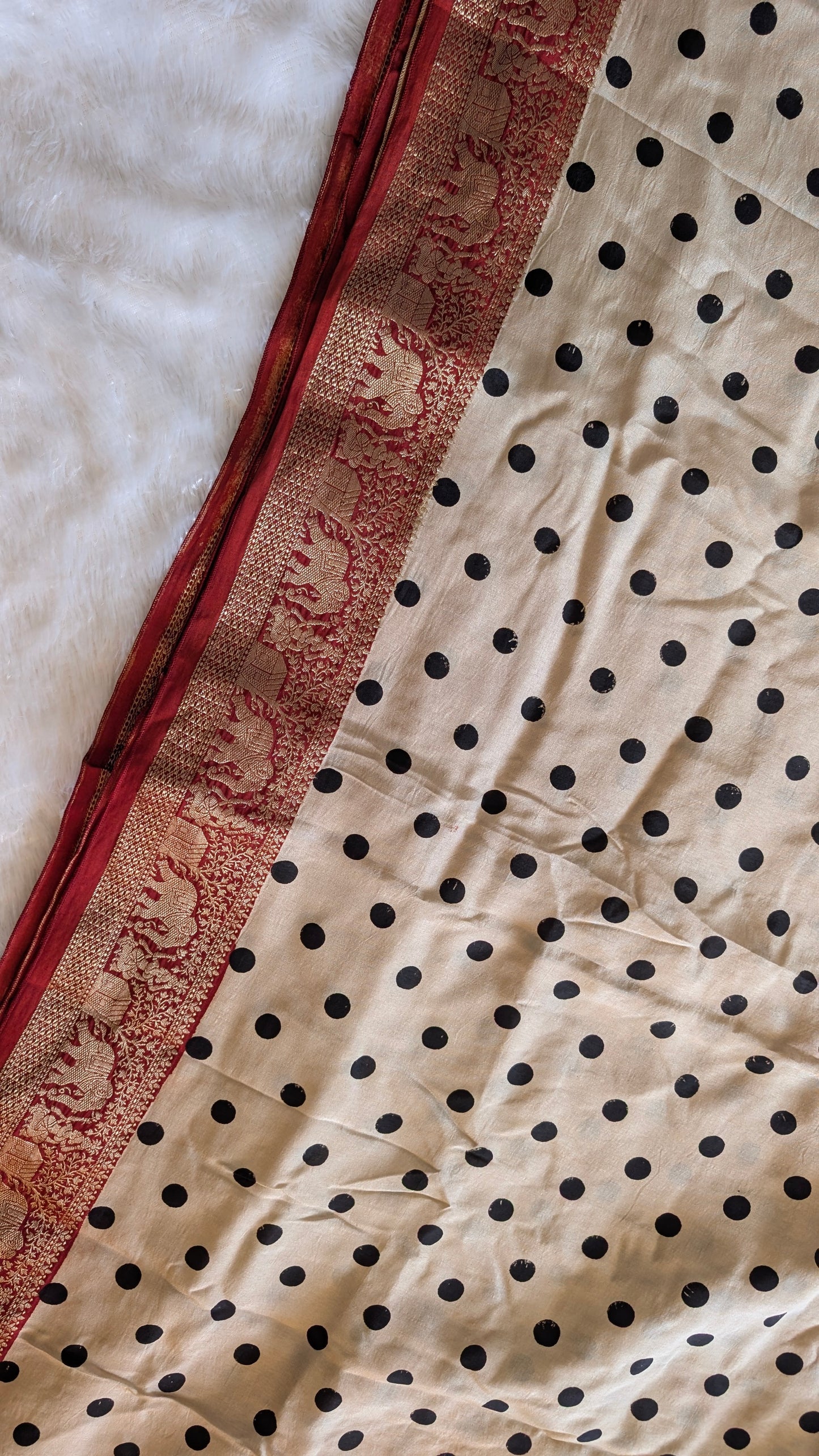 Dola Silk | Ajrakh | OffWhite