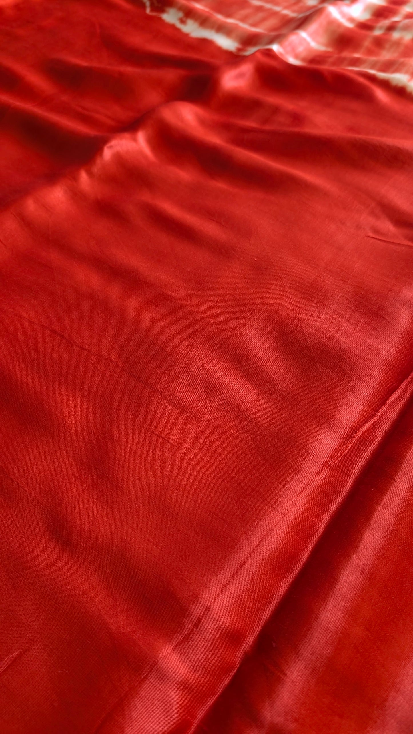Orange Tie-Dye Saree | Modal Silk