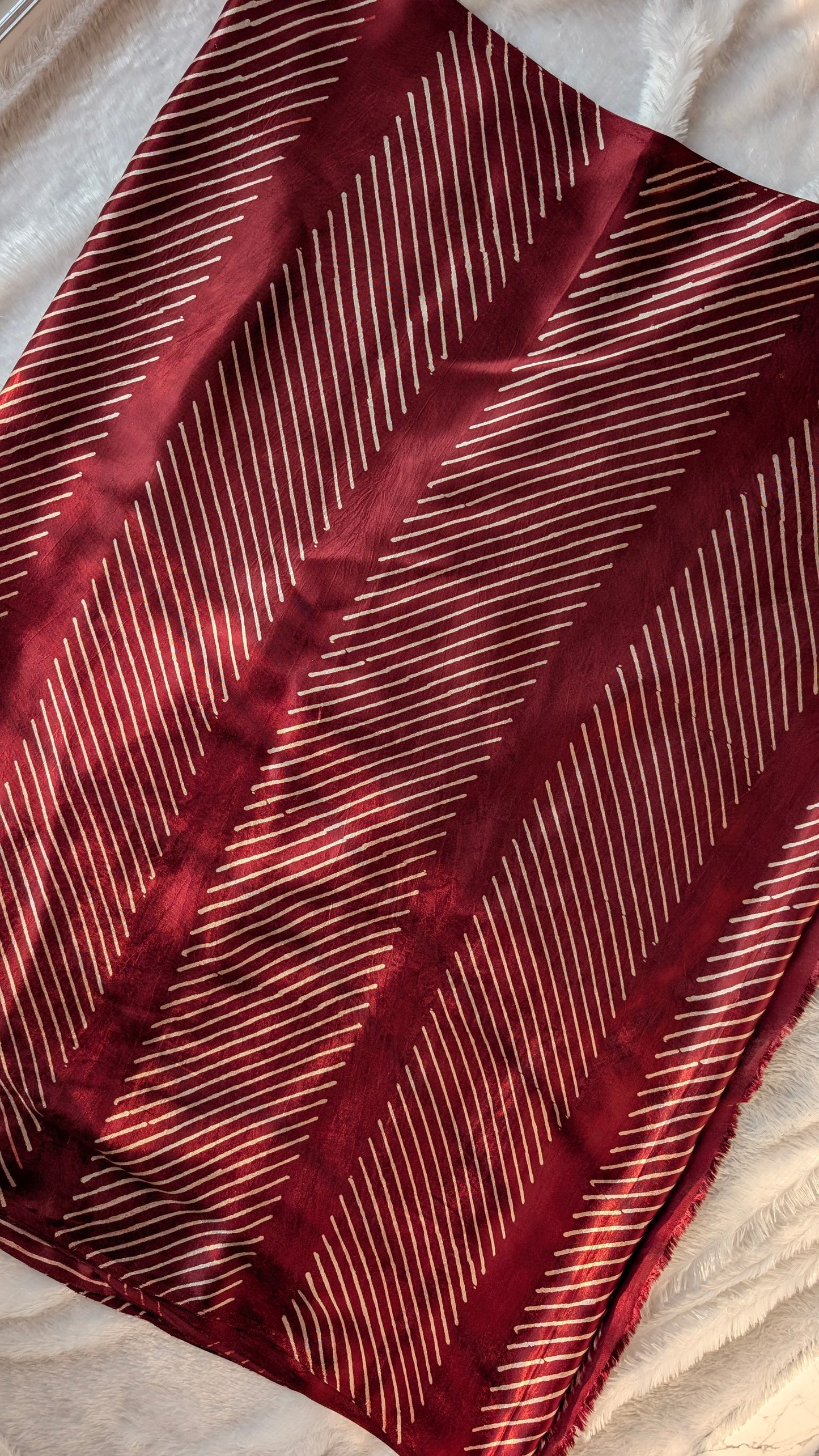 Ajrakh Saree in Modal Silk - Hand Block Print and Naturally Dyed | TheRangBhoomi
