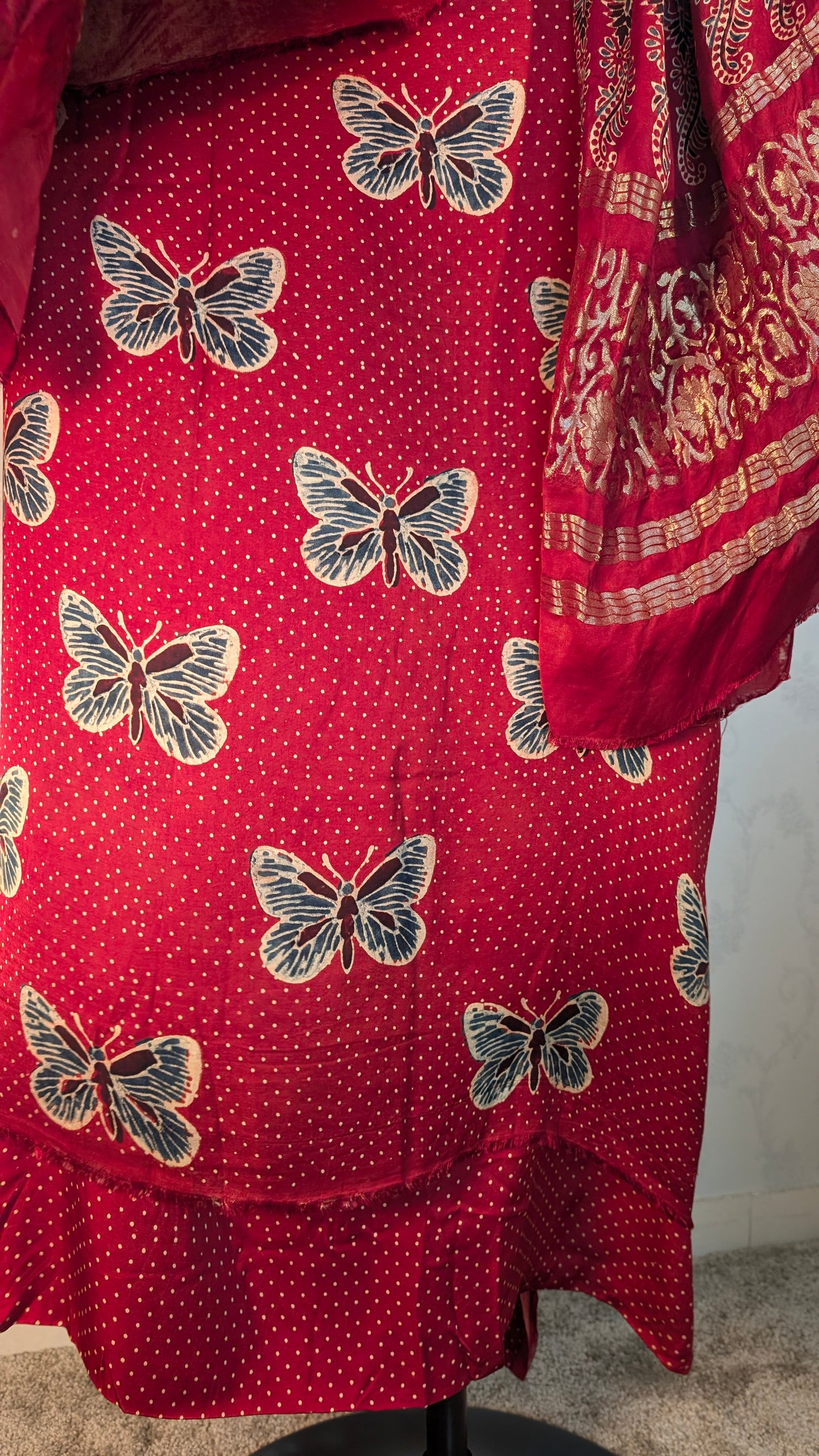 Ajrakh Modal Silk | Suit Set | Butterfly | 3 PC