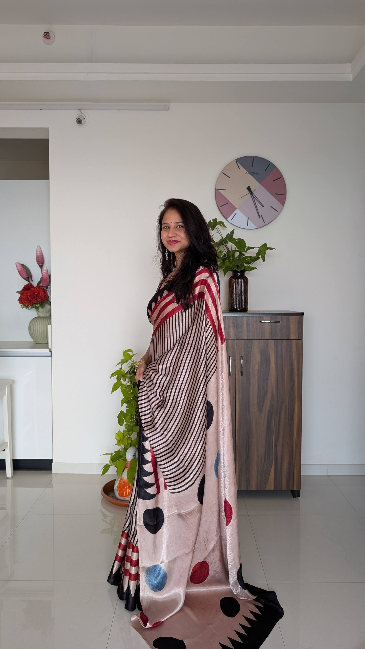 [PRE ORDER ONLY] Ajrakh Saree in Modal Silk - Hand Block Print and Naturally Dyed | TheRangBhoomi