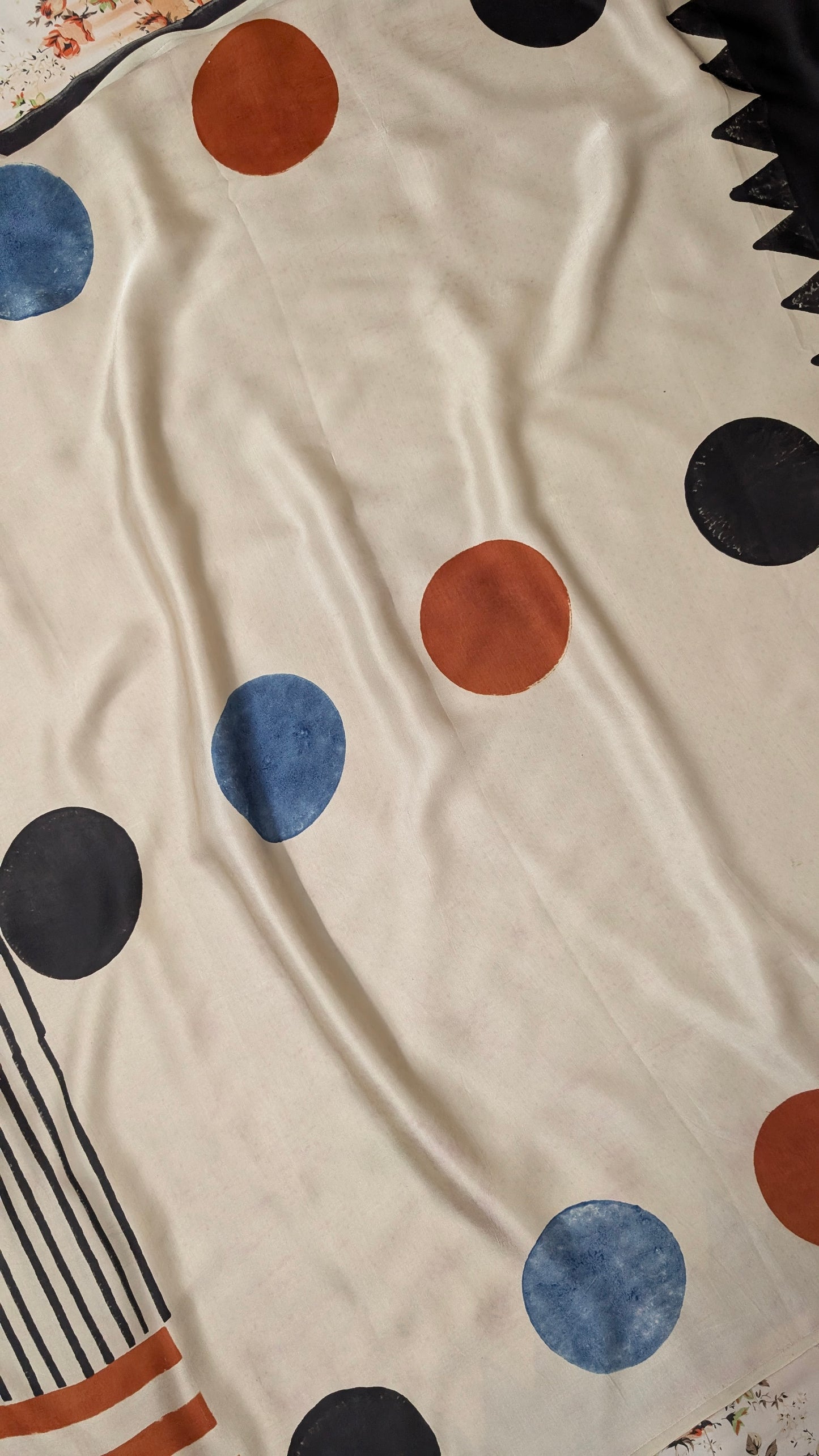 Ajrakh Saree in Modal Silk - Hand Block Print and Naturally Dyed | TheRangBhoomi