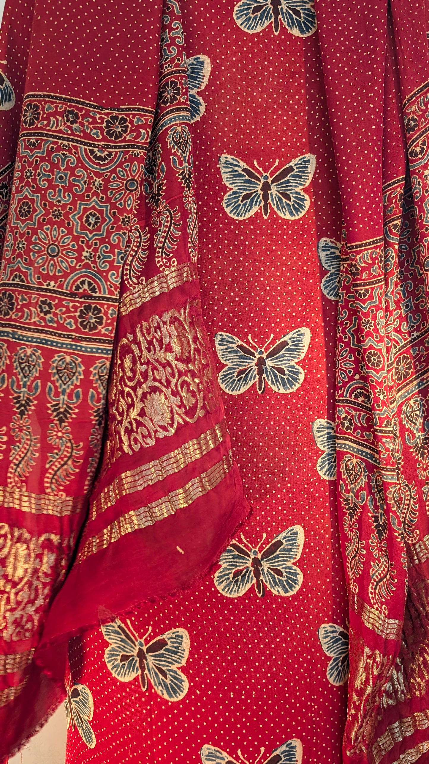 Ajrakh Modal Silk | Suit Set | Butterfly | 3 PC