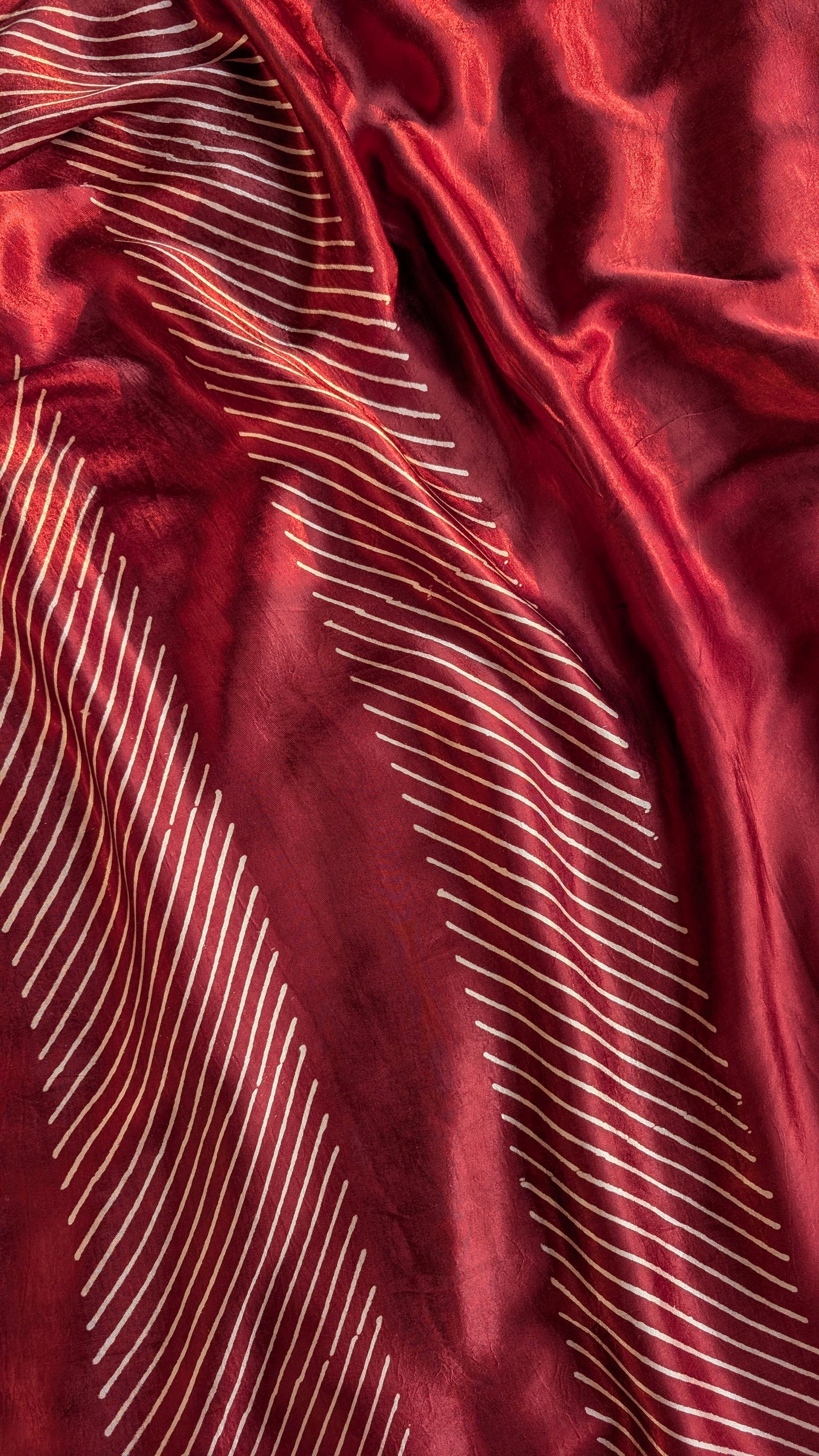 Ajrakh Saree in Modal Silk - Hand Block Print and Naturally Dyed | TheRangBhoomi