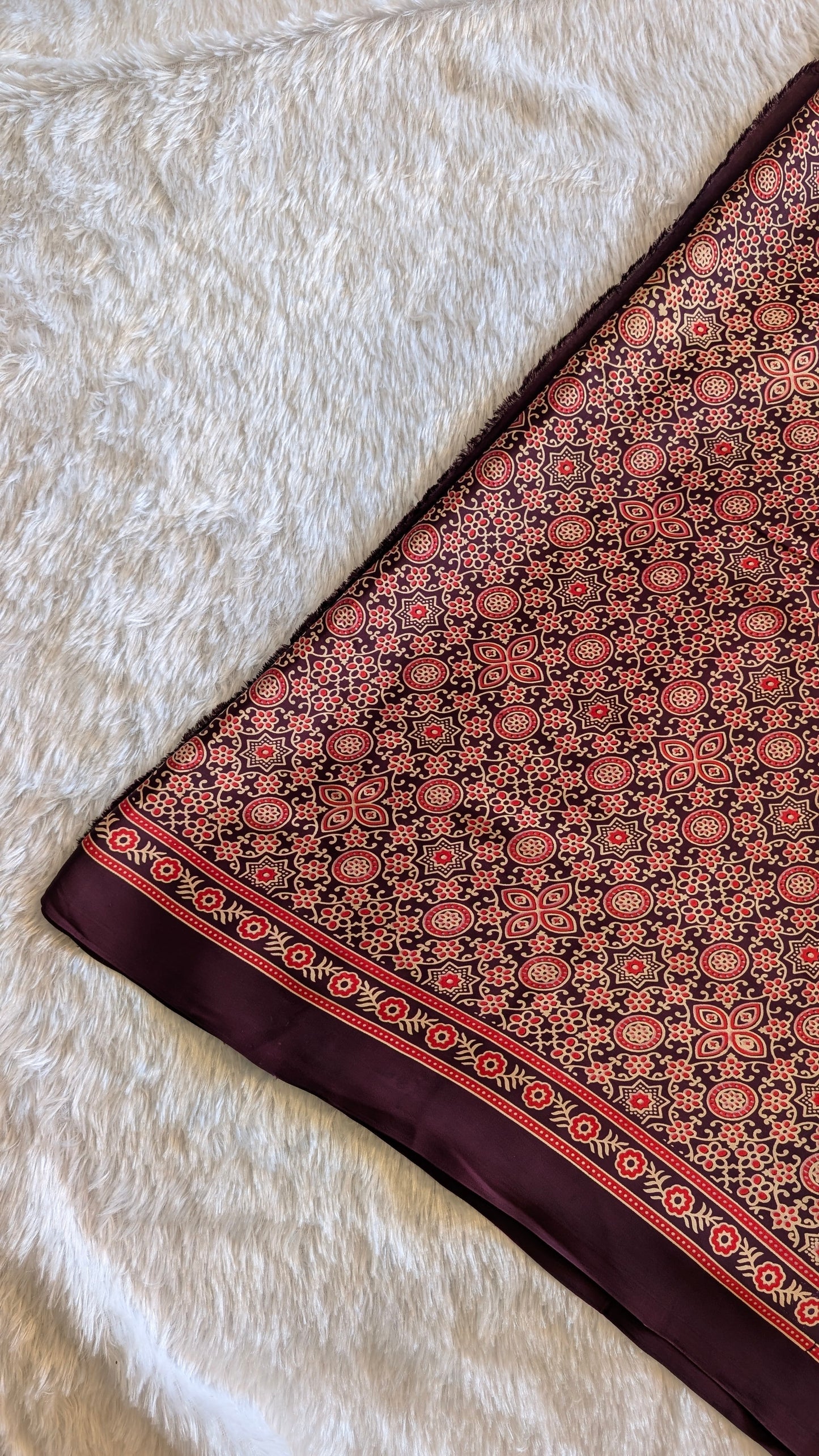Ajrakh Saree Tissue Pallu | Modal Silk | Printed