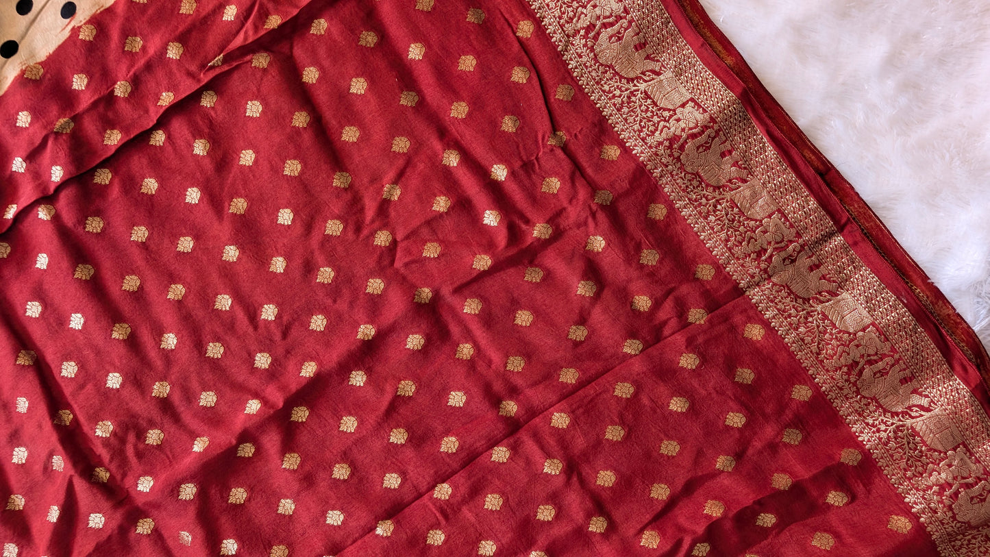 Dola Silk | Ajrakh | OffWhite