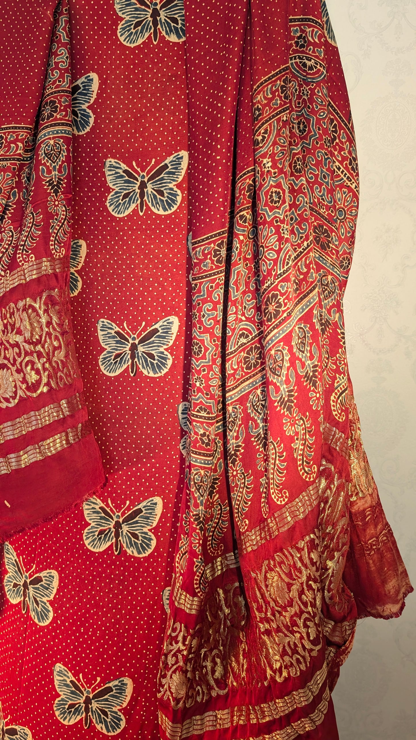 Ajrakh Modal Silk | Suit Set | Butterfly | 3 PC